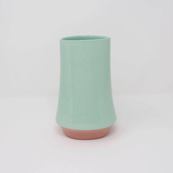 Bottom Curve : Vase Teal/Pink