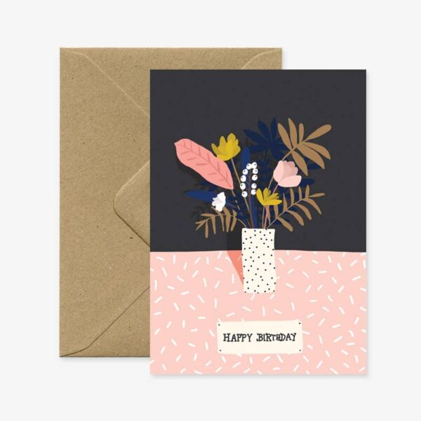 Happy Birthday Vase Card