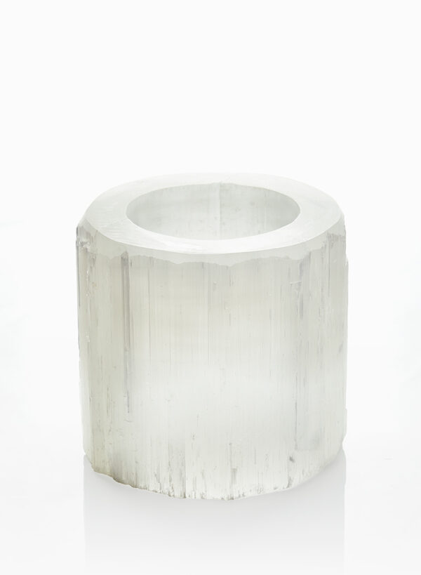 Moroccan Selenite Vase 5in