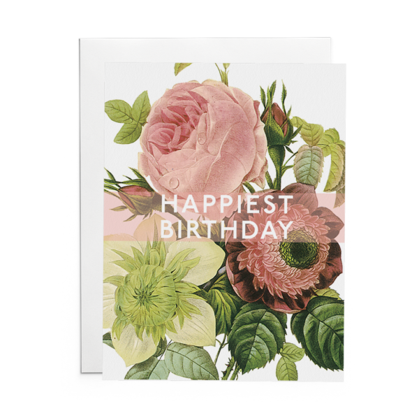 Happiest Birthday Greeting Card (Flowers)