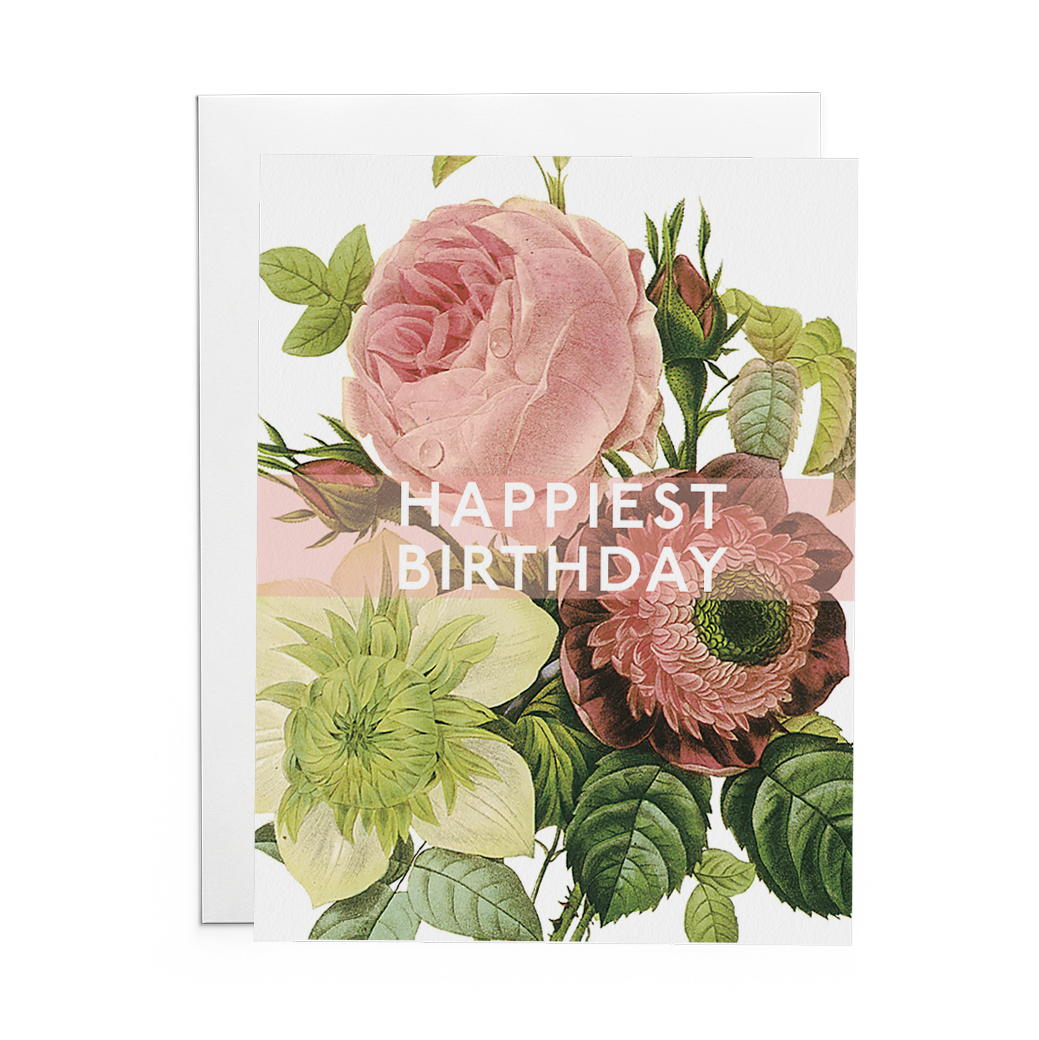 Happiest Birthday Greeting Card (Flowers) – Joli Jardin