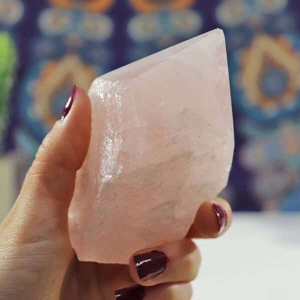 Rose Quartz Point Base Cut