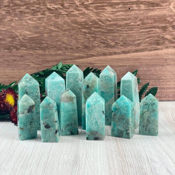 Amazonite with Smoky Quartz Tower