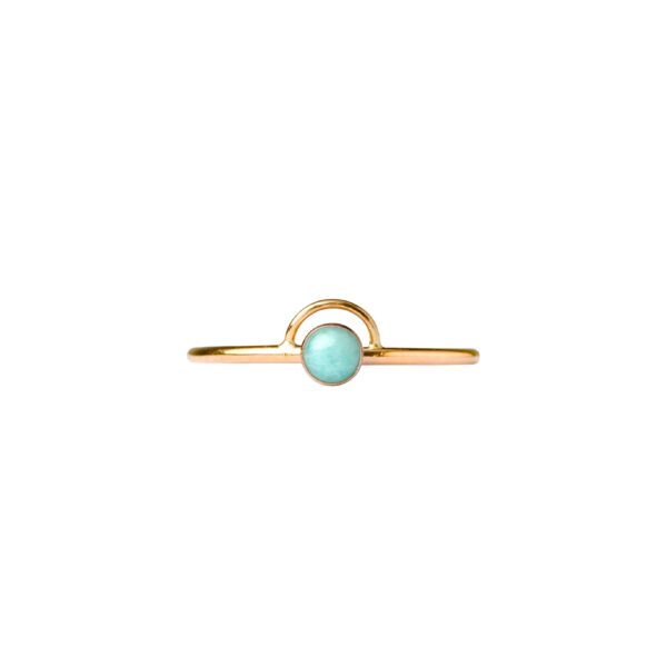 Amazonite Size 6 Arc 14k Gold Fill Ring Handmade Stacking Sun Ring