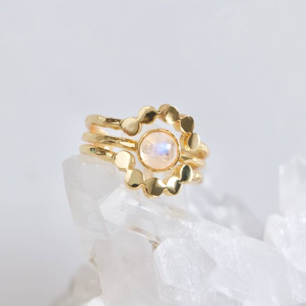 Moonstone Ring - Dots
