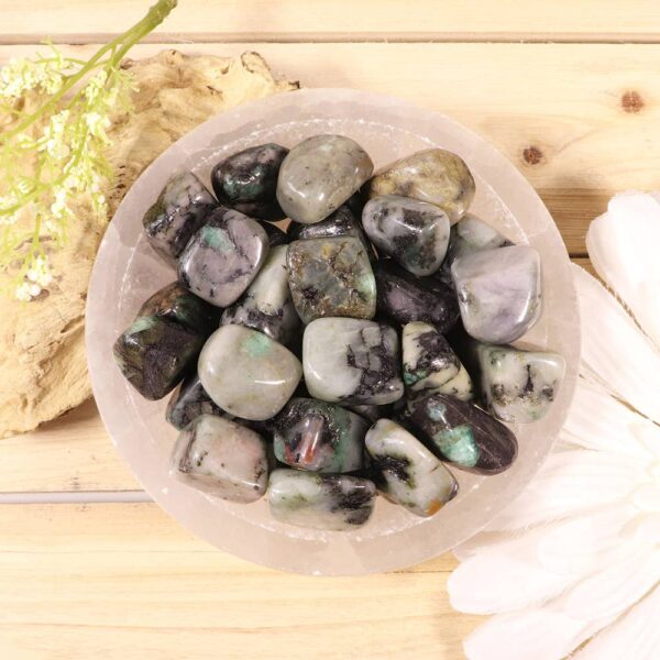 1 Lb. Emerald Tumbled Stones (Grade B) - Emerald Crystal