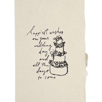 Happiest wishes wedding cake card