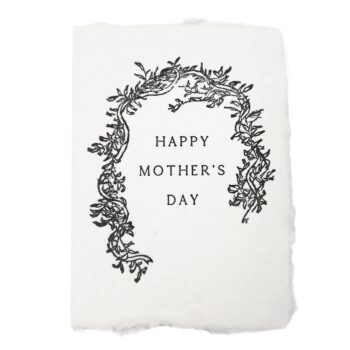 Happy mother’s day card with wreath