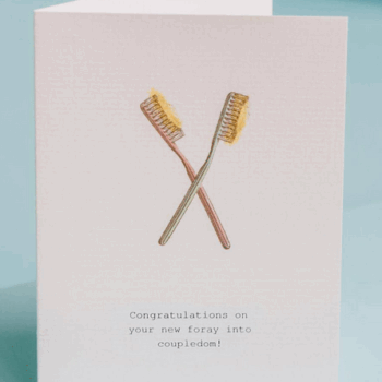 Congratulations on your new foray into coupledom! Card