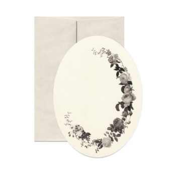 Dark Roses Greeting Card Oval