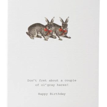 Don't Fret About A Couple of Grey Hares Greeting Card