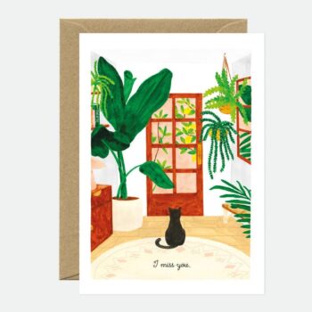 I Miss You Cat Greeting Card