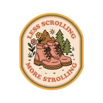 Less Scrolling Cute Outdoors Hiking Nature High Quality Vinyl Sticker