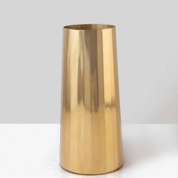 9in Le Mans Gold Faceted Vase
