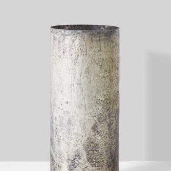 9in Old Pewter Glass Vase