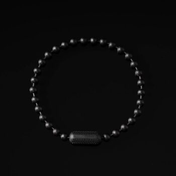 Snake Scale Ball Chain Bracelet - 4mm: Black, 9"
