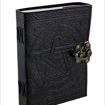 Handmade Genuine Black Pentagram Embossed Leather Journal