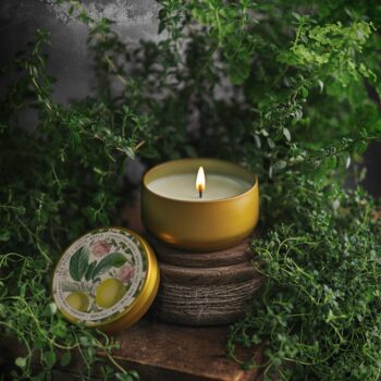 BOTANICA | Tea Rose + White Apple | 8oz Tin: 8oz // 50hr Burn Time