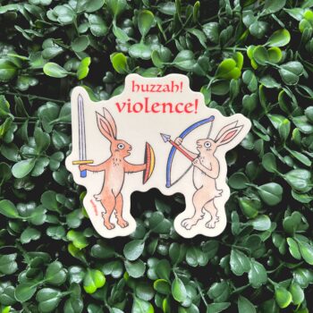 Huzzah! Violence! Medieval Rabbits Vinyl Sticker