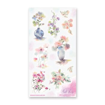 Pretty Pastel Florals Sticker Sheet