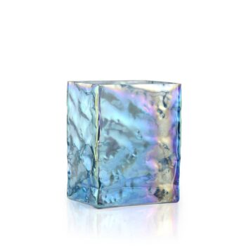 6" Tall - Rectangle Iridescent Glass Vase