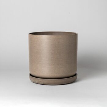 9” Signature Stone Planter & Saucer | Earth Tones