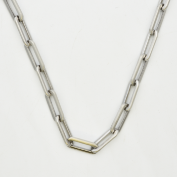 3mm Paper Clip Chain Necklace: Brass