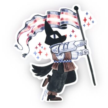 Trans Wolf Sticker – Queer Cuties Medieval Knight LGBTQIA+