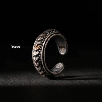 Dragon Scale Ring: Ox.Silver & Brass, #8