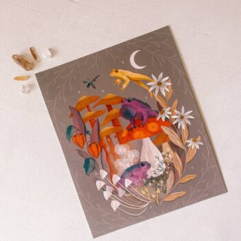 Toads & Toadstools Art Print: 4x6 Cardstock Print