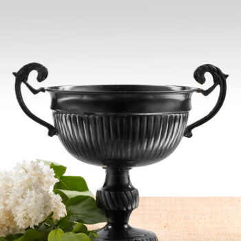 Antique Black Lion Handle Urn