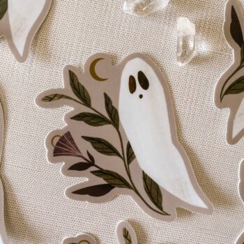 Ghost Moonflower 3" Matte Sticker