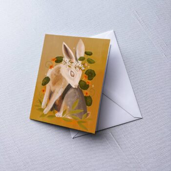 Greeting Card: Flower Crown Hare; A2 folded, blank