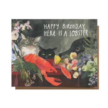 Happy Birthday Lobster Greeting Card: Sleeved Single A2 Card