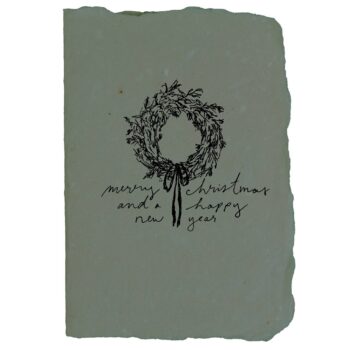 Merry christmas and a happy new year wreath card