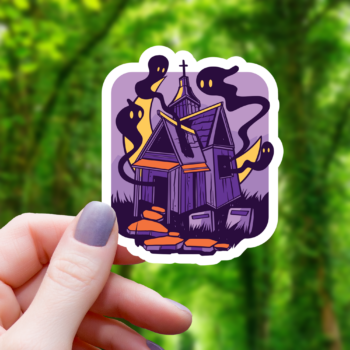 Haunted House Ghosts Sticker - 3"