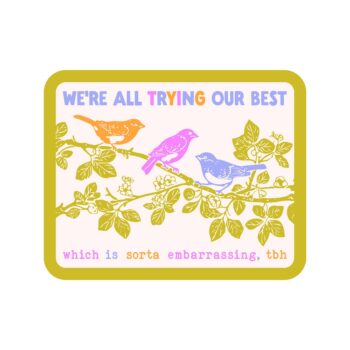 We’re all trying our best Sarcastic Bird Motivational Funny High Quality Vinyl Sticker