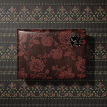 Midnight Blooms Gift Wrap Sheet-Double Sided: Roll of 3 Sheets