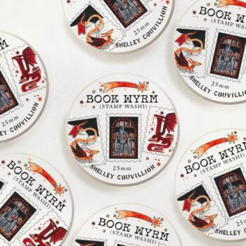 Book Wyrm [ Dragon ] Stamp Washi Tape / Dark Academia / Book
