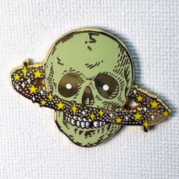 Saturn Skull Pin