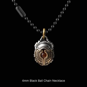 Scarab Pendant: White Bronze & Brass, 25", With Necklace Style 1