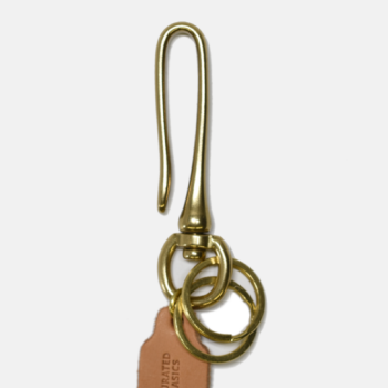 Large Brass Swivel Hook Keychain: Brass