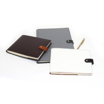 Large Dark Brown/Black San Lorenzo Design Refillable Snap Sketchbooks, Leather