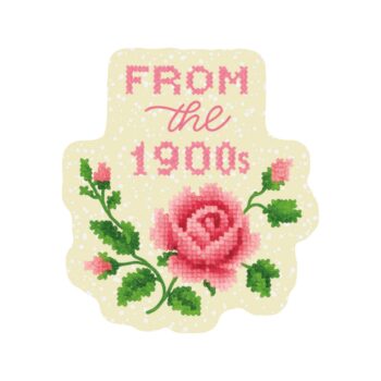 From the 1900’s Cross Stitch High Quality Vinyl Sticker