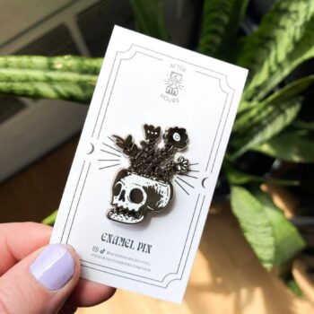 Skull Flowers Enamel Pin