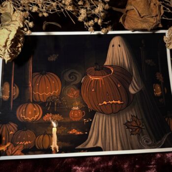Grimm Ghost And The Pumpkin !: 5x7