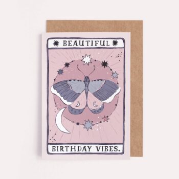 Moth Beautiful Birthday Vibes Card | Birthday Card | Tarot Card