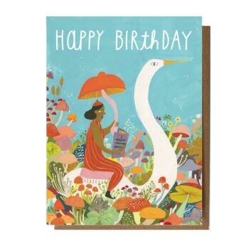 Happy Birthday Swan Greeting Card: Sleeved Single A2 Card
