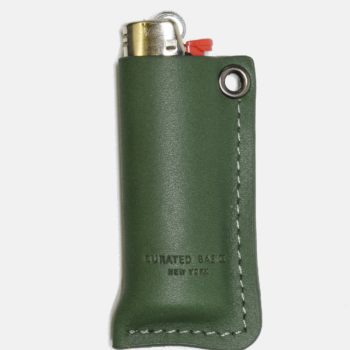 BIC Lighter Leather Case: Green