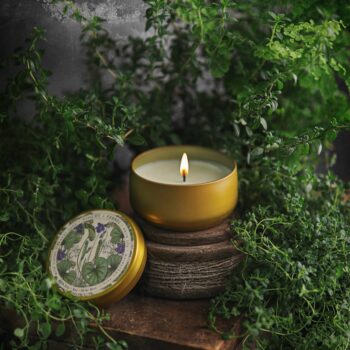 BOTANICA | Wild Violet + Fennel | 8oz Tin: 8oz // 50hr Burn Time